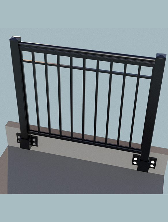 Aluminum Picket Railings Concrete Face Mounted