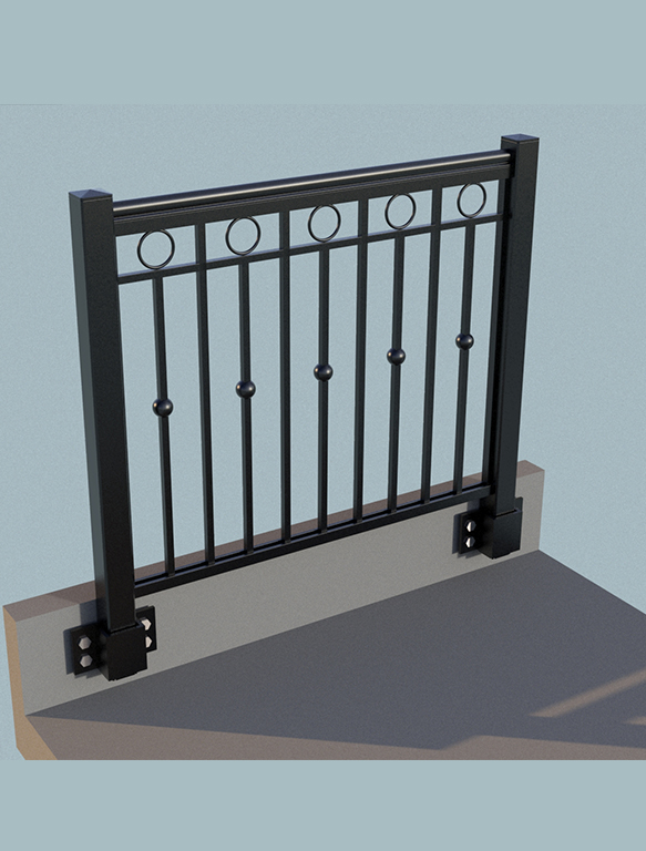 Aluminum Picket Railings Concrete Face Mounted