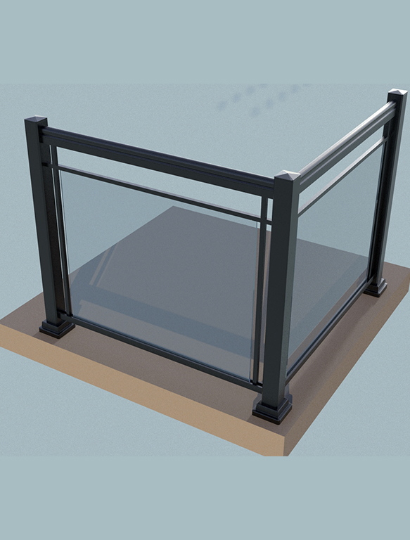 Aluminum glass railings