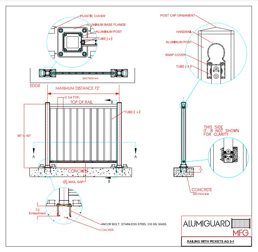 Glass Railing "AG-HR" installation