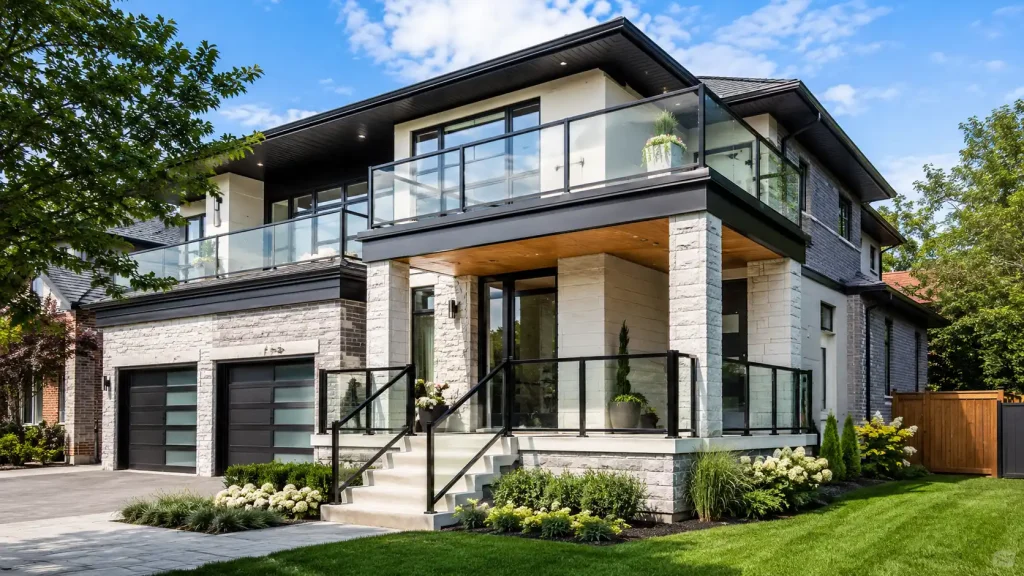 modern aluminum and glass railing system in the GTA