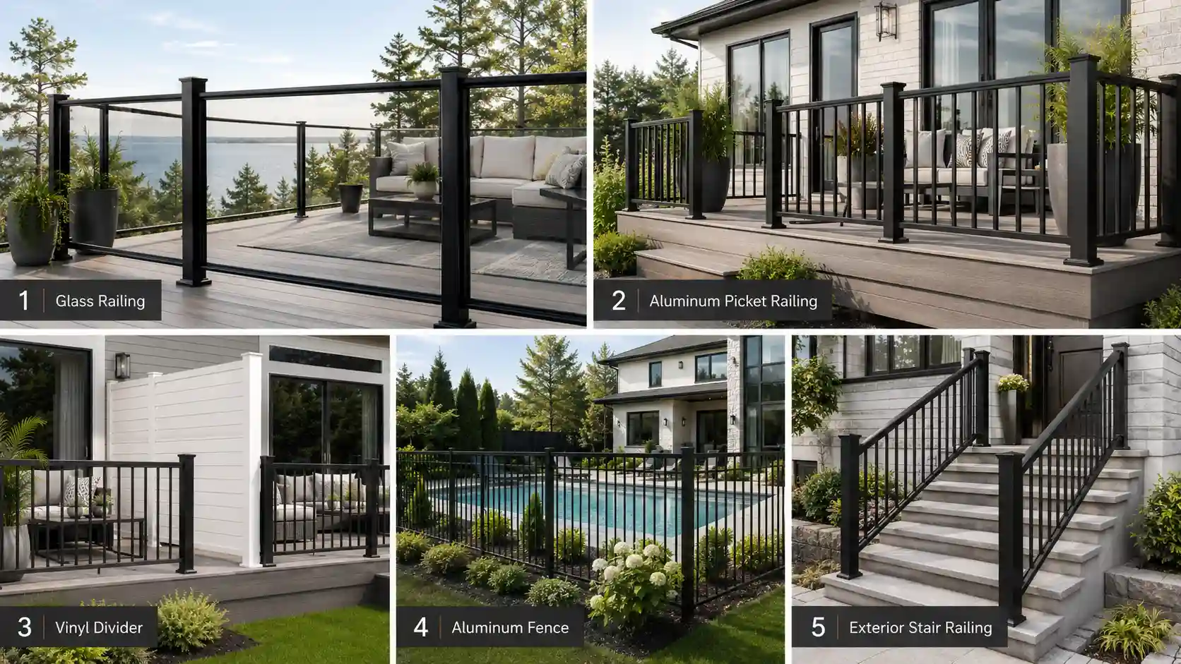 GTA deck privacy railing options for homes and commercial properties