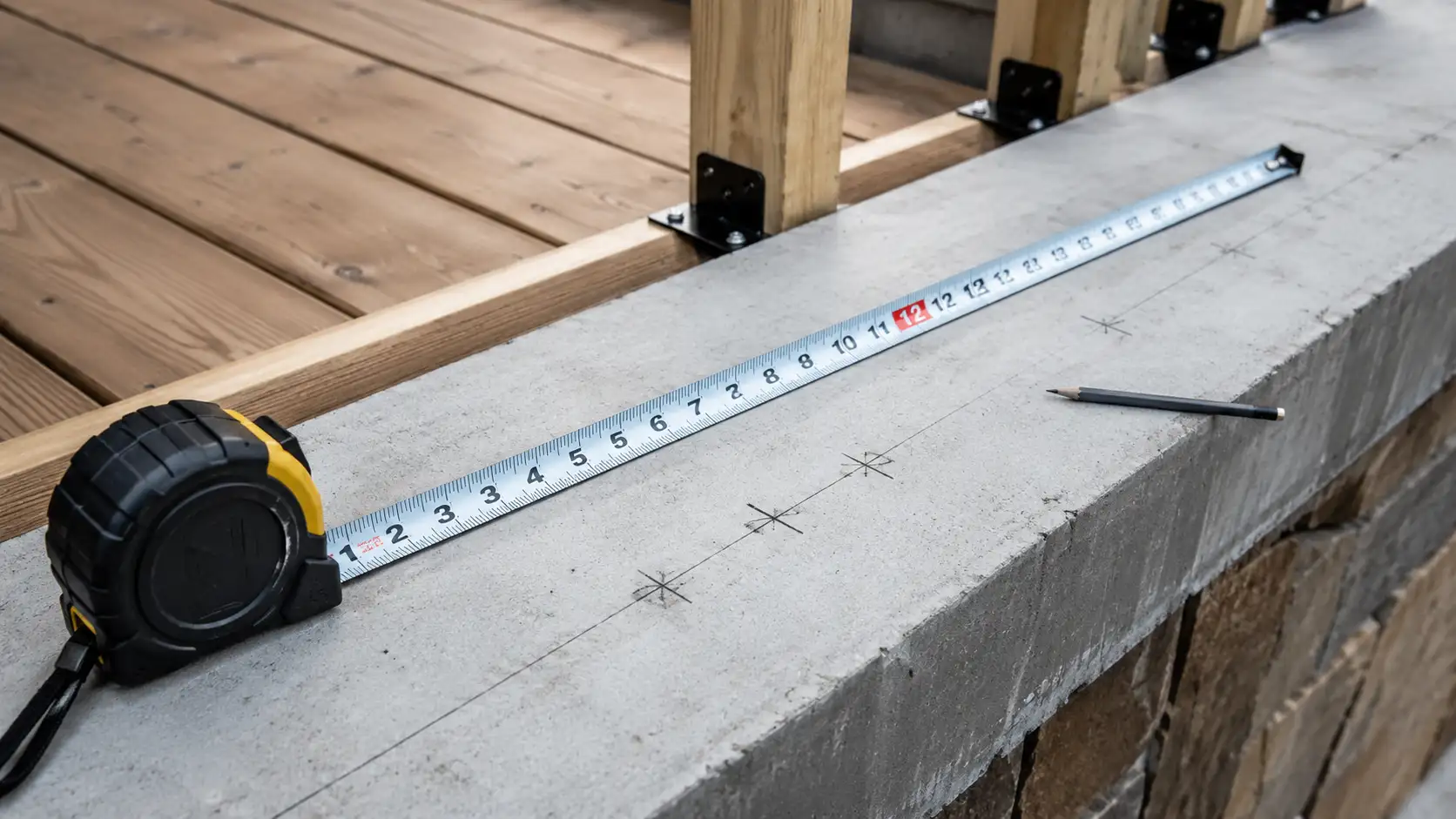 Checking railing measurements before fabrication