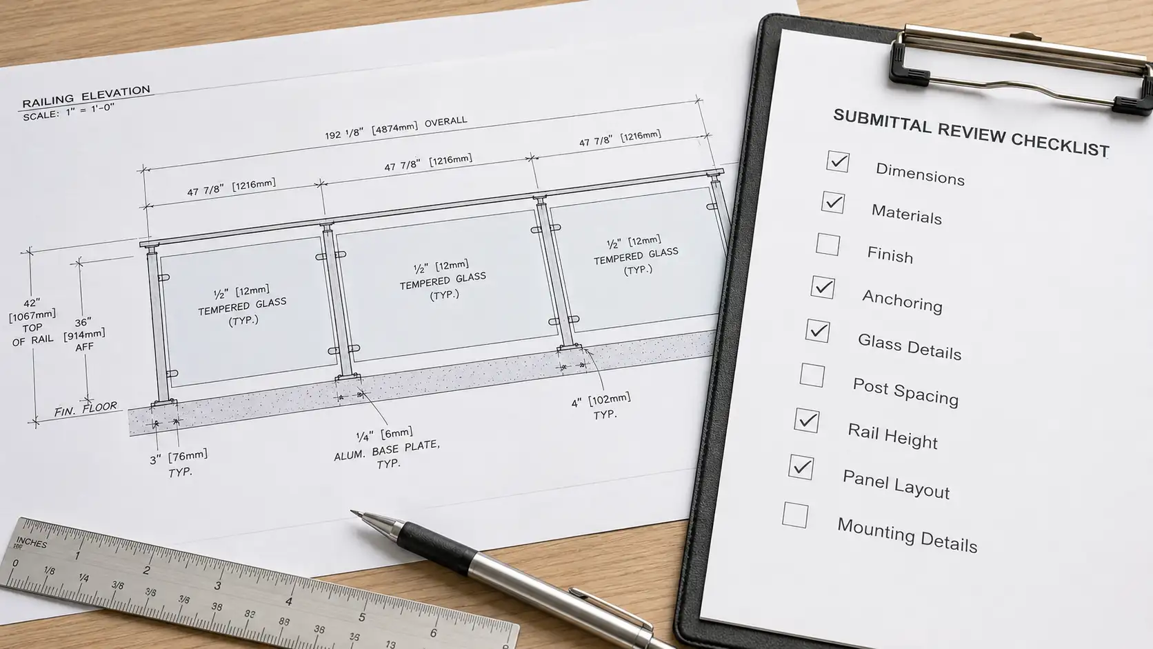 Railing submittal checklist for builders and contractors