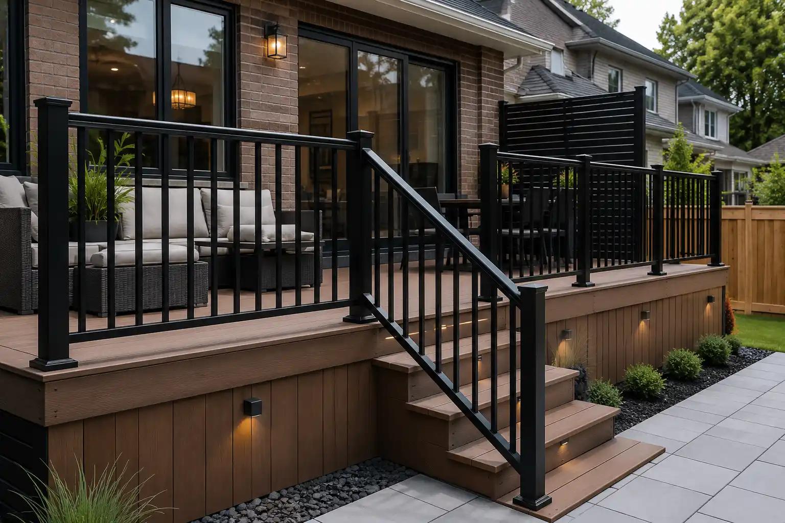 Aluminum deck railing project in Toronto GTA