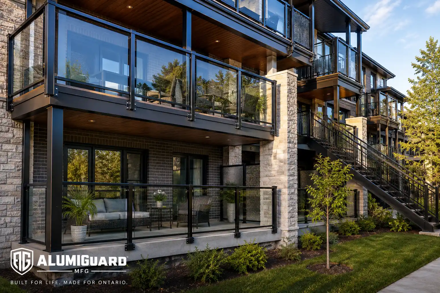Aluminum railing mounting options for an Ontario balcony project