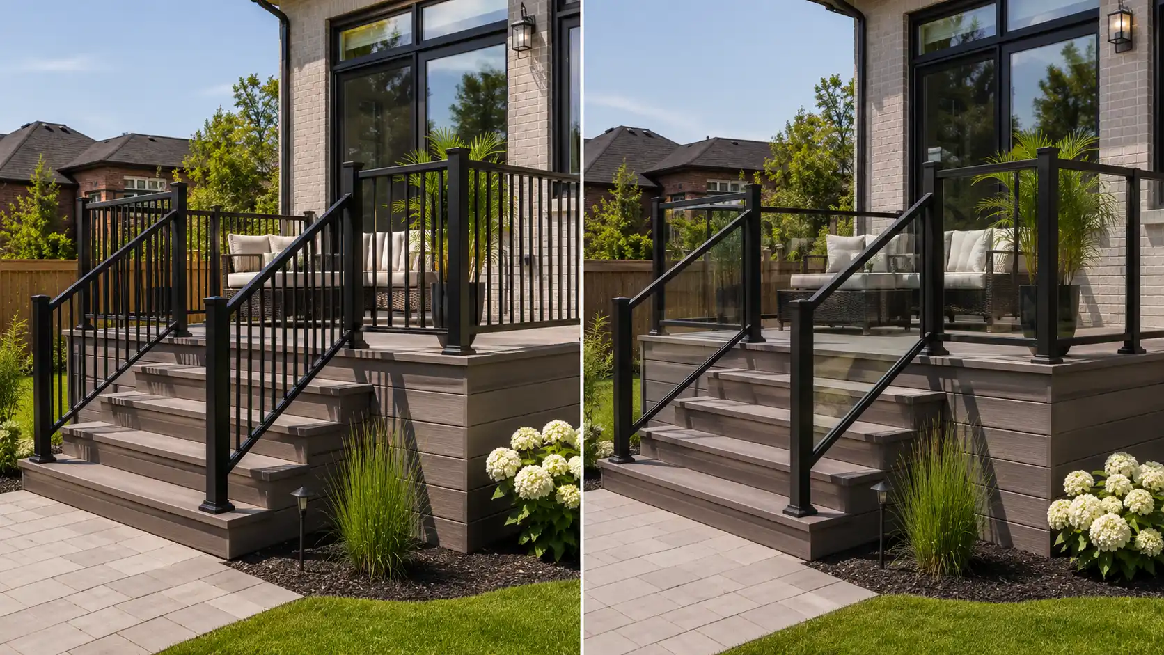 Aluminum and glass deck railing options for Ontario homes