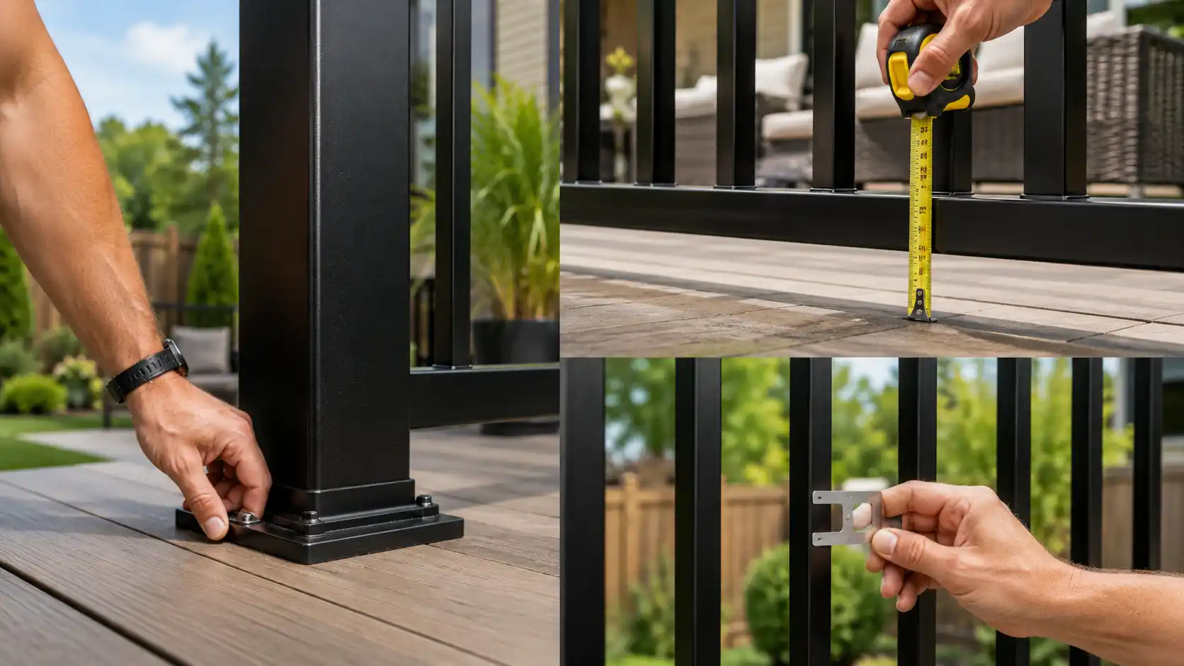 Deck railing inspection for spacing, gaps, and post stability