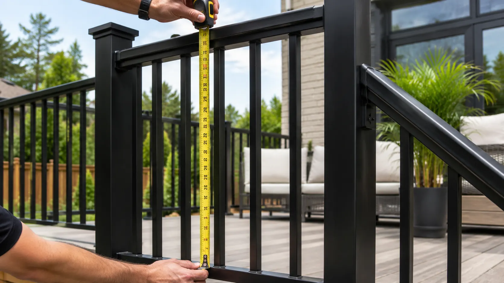 Measuring deck guard height on an Ontario deck
