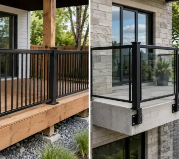 Top mounted vs face mounted railing on an Ontario deck and balcony